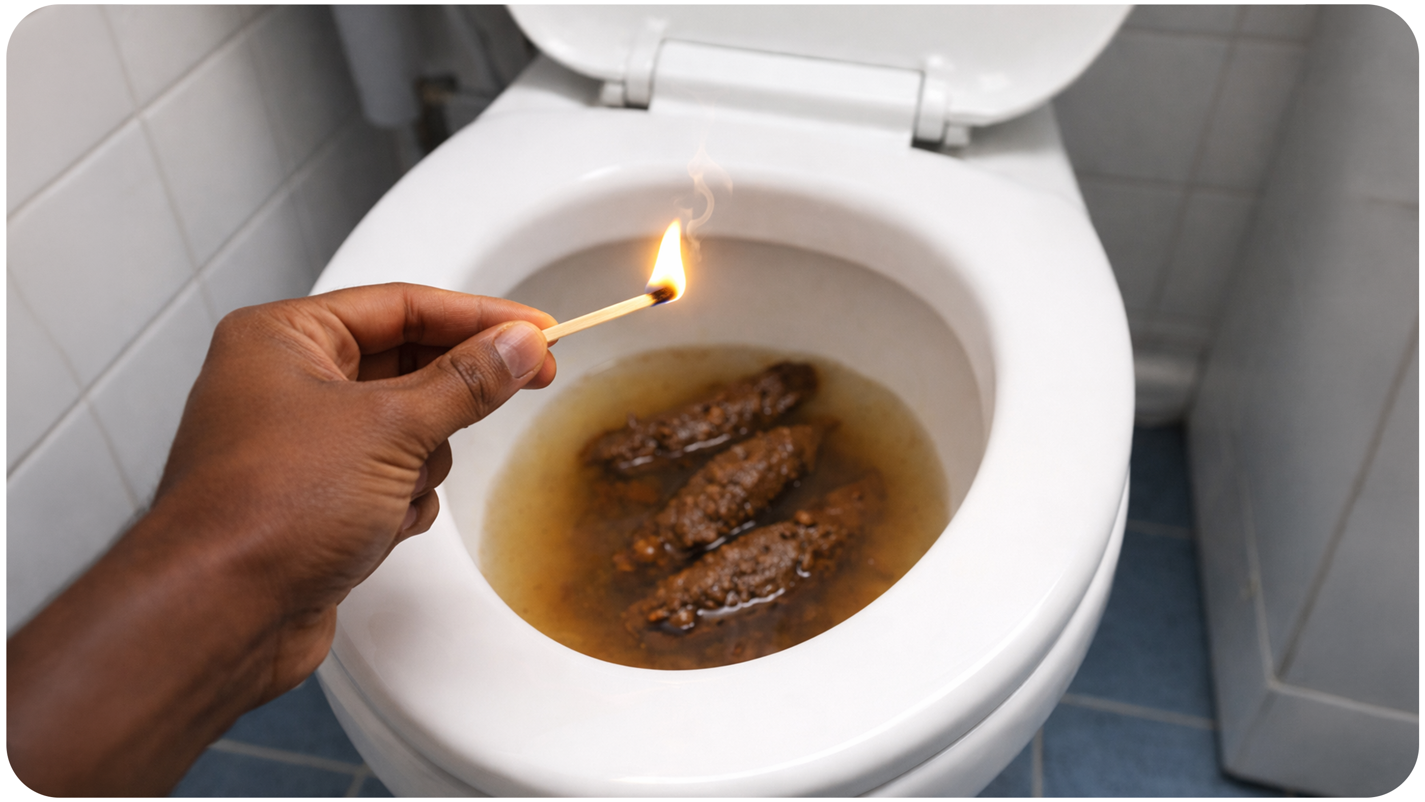 burn match after pooping