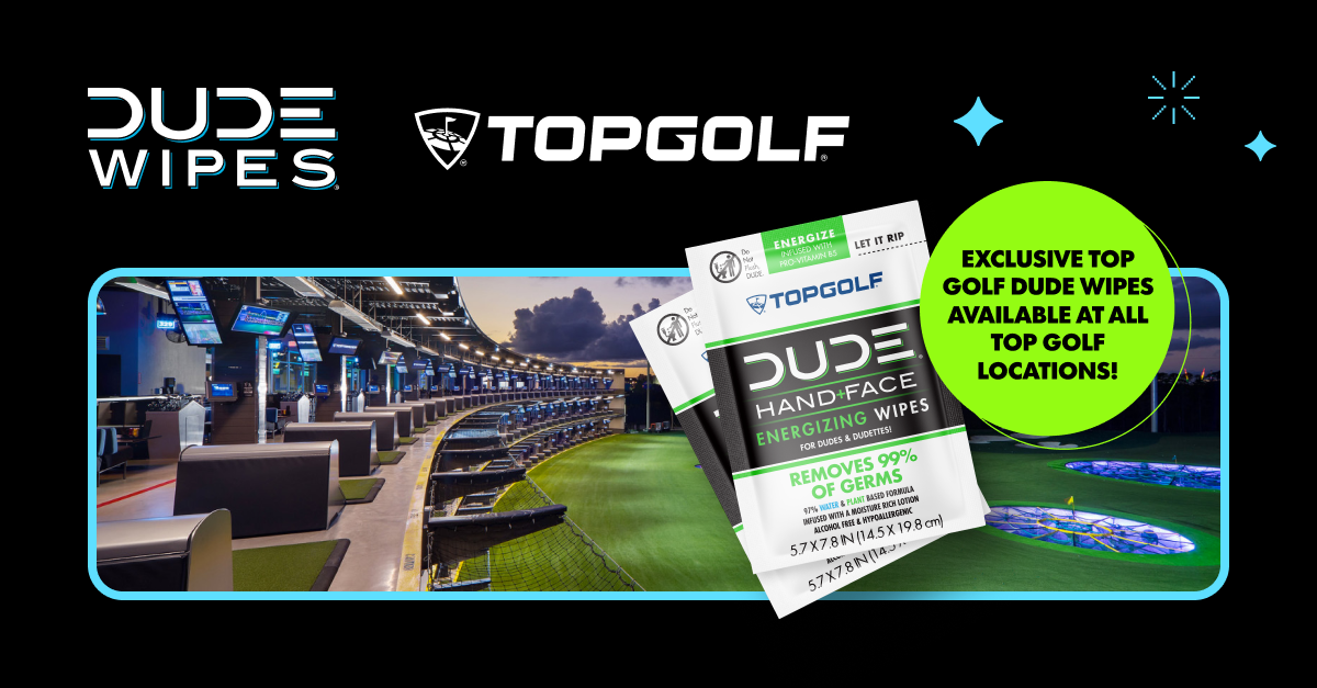 DUDE Wipes Tees Up Partnership with Topgolf